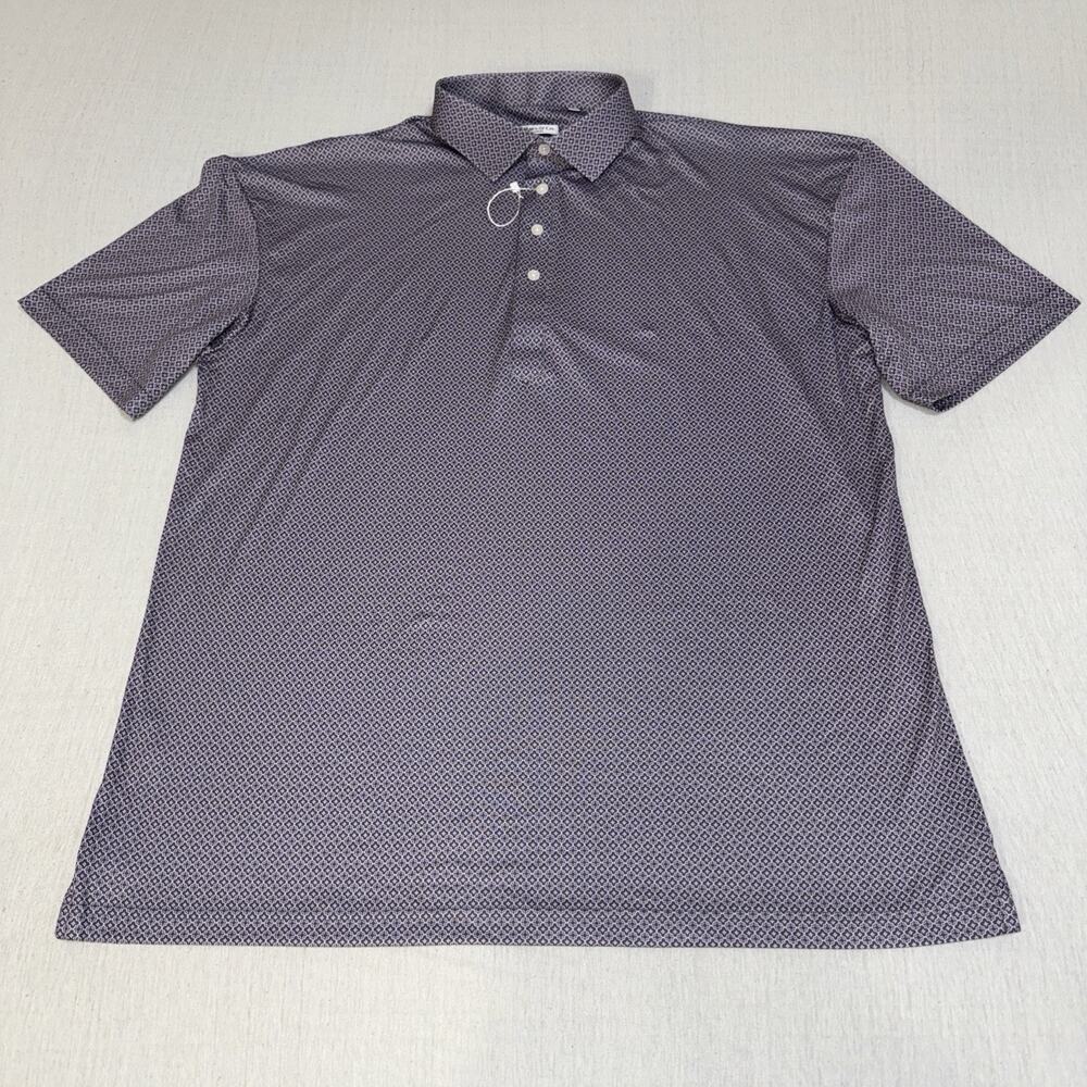 Collars and Co Golf Polo Purple Geometric AOP Size 2XL Preppy NWT
